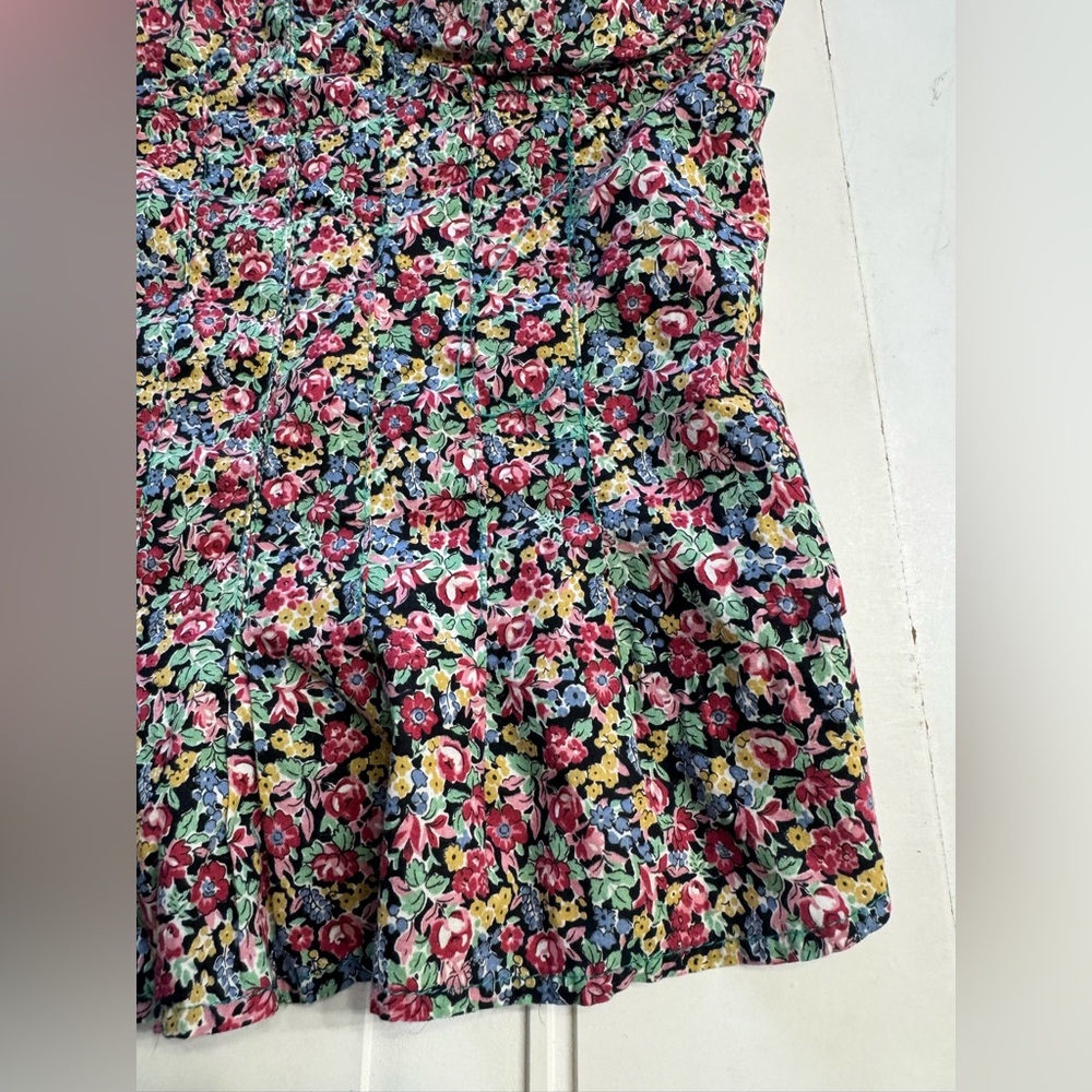 American Rag CIE Women’s Sz Medium Cotton Floral Ruffle Strapless Blouse Top - Picture 2 of 6